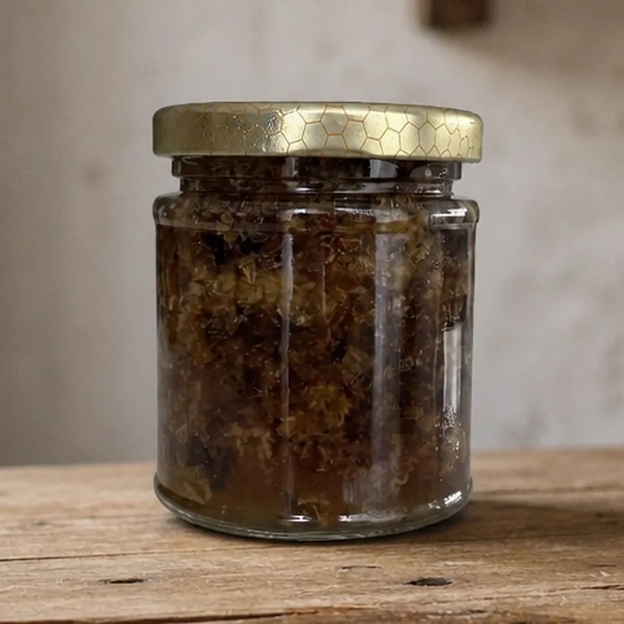 Jar of Miel D'or honey capping
